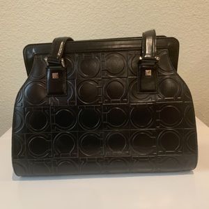 Salvatore Ferragamo black leather tote bag